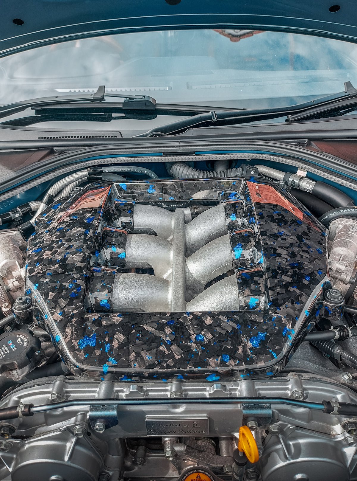 Nissan GTR R35 carbon fibre engine cover