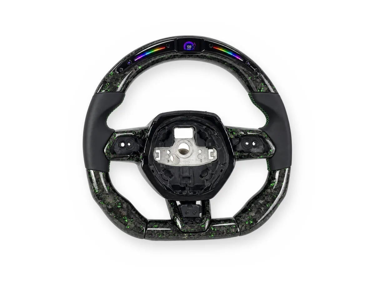 Custom carbon steering wheel huracan green
