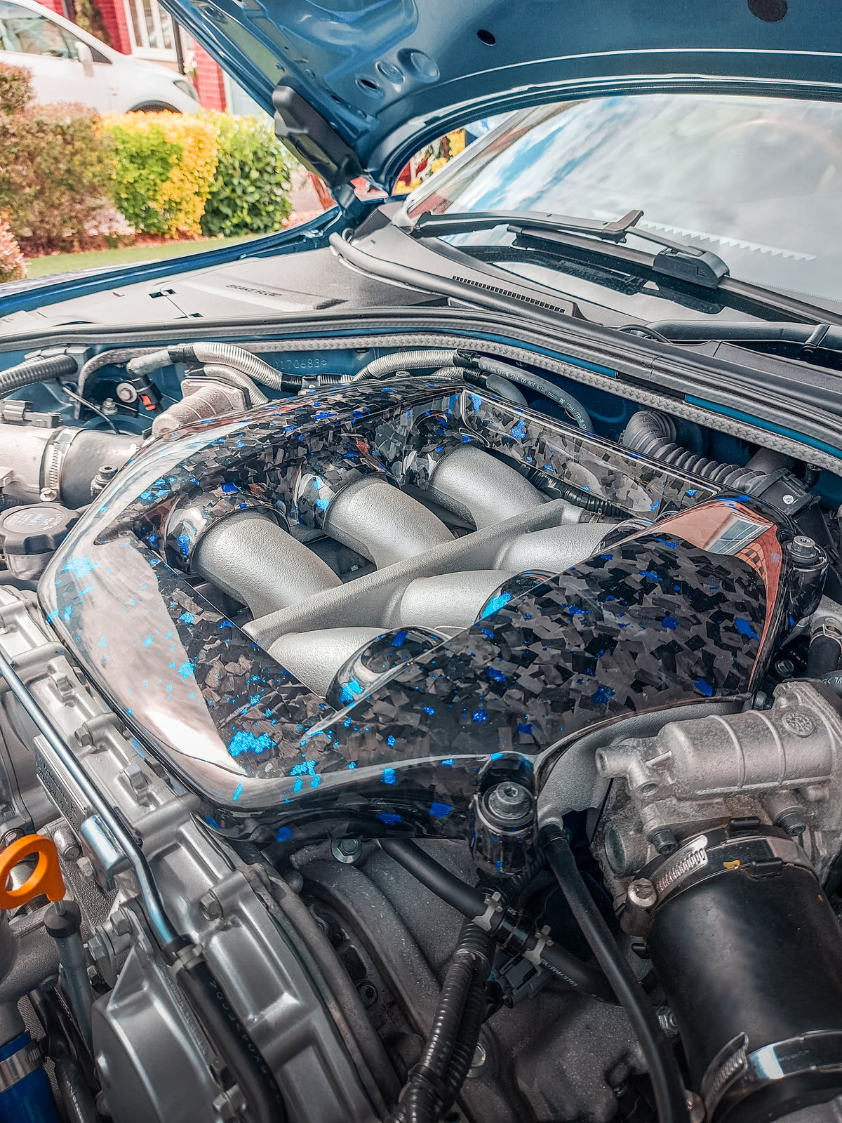 Nissan GTR R35 carbon fibre engine cover – view 3