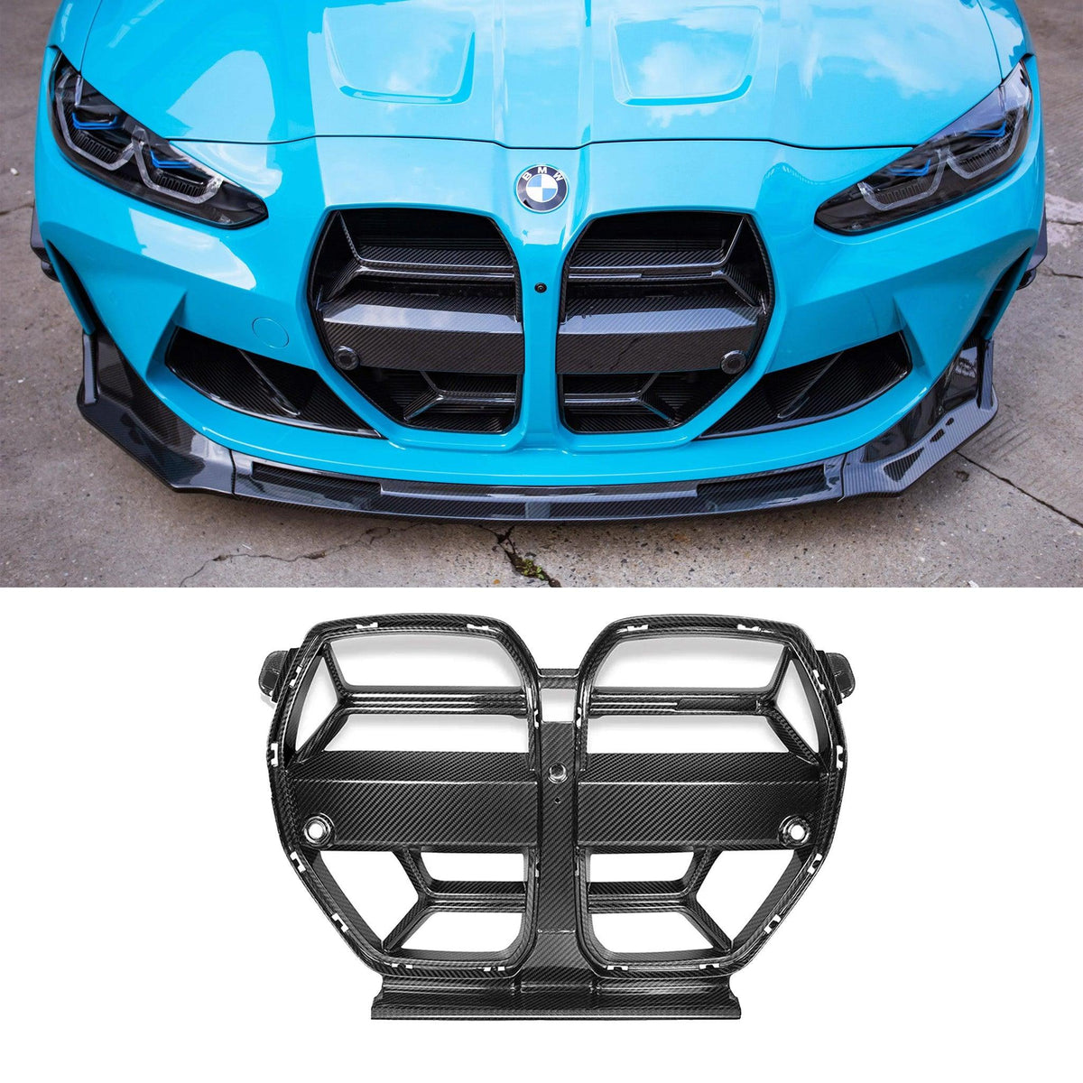 BMW M3 / M4 G80 G82 carbon fibre front grille – view 3